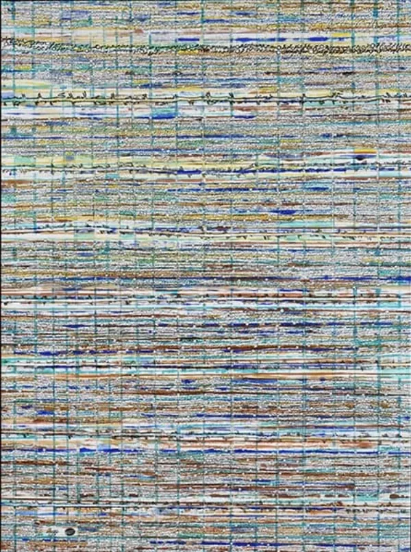 Œuvre Délicatesse, 2019. Acrylique sur toile par Mahmoud Zendehroudi (Zende).