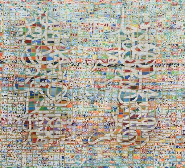 Œuvre Splendeur solaire, 2026. acrylique sur toile par Mahmoud Zendehroudi (Zende).