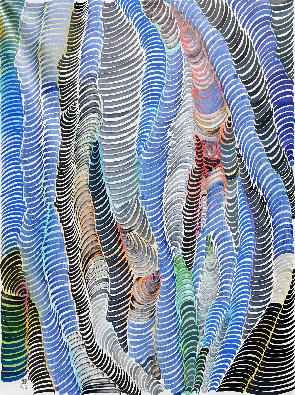 Œuvre Carrousel, 2026. acrylique sur toile par Mahmoud Zendehroudi (Zende).