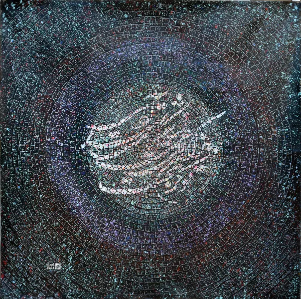 Œuvre Dialogue, 2026. acrylique sur toile par Mahmoud Zendehroudi (Zende).