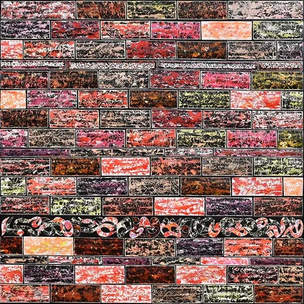 Œuvre Mur 2, 2018. Technique mixte par Mahmoud Zendehroudi (Zende).