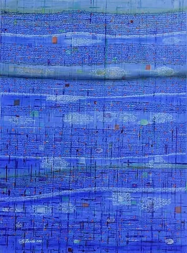 Œuvre Ondulation, 2019. Acrylique sur toile par Mahmoud Zendehroudi (Zende).