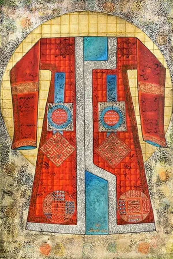 Œuvre Parure, 2018. Acrylique sur bristol par Mahmoud Zendehroudi (Zende).