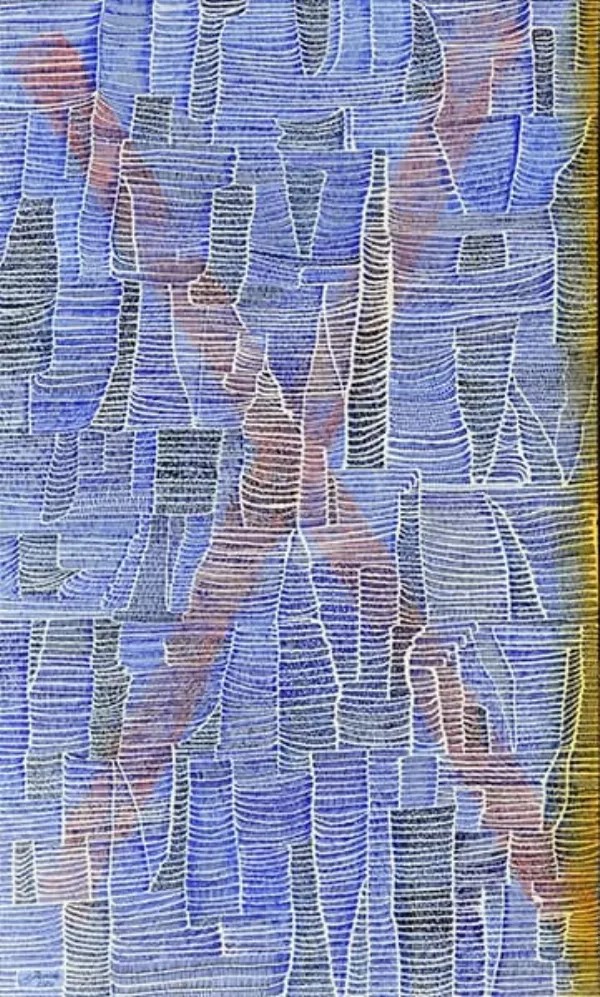 Œuvre Ressac, 2020. Acrylique sur toile par Mahmoud Zendehroudi (Zende).