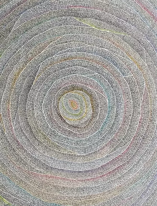 Œuvre Roseraie, 2020. Acrylique sur toile par Mahmoud Zendehroudi (Zende).