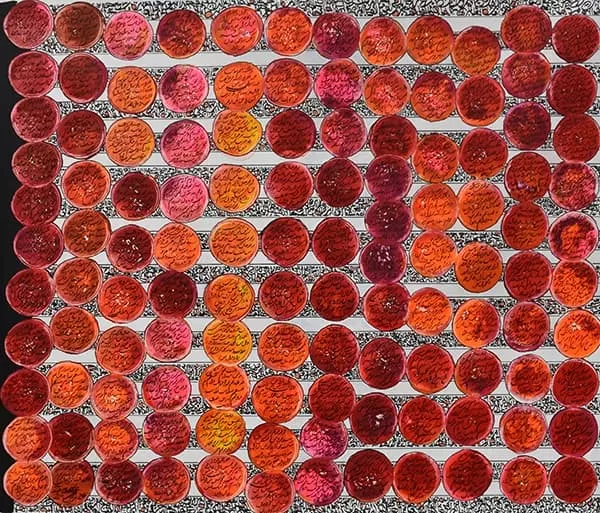 Œuvre Yalda, 2024. Acrylique sur toile par Mahmoud Zendehroudi (Zende).