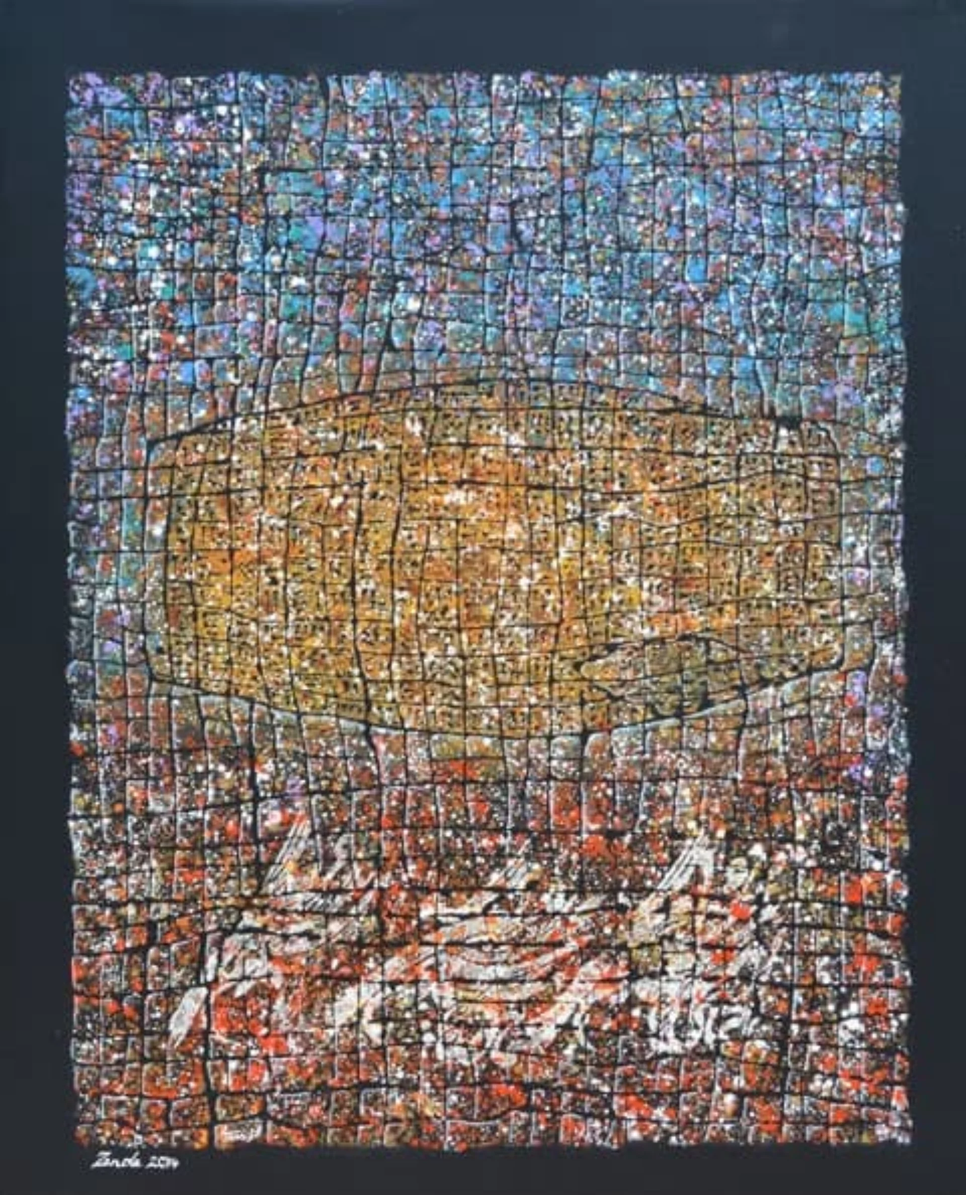 Tableau Cyrus (2014) de Mahmoud Zendehroudi (Zende), adjugé par Enchères de Téhéran.