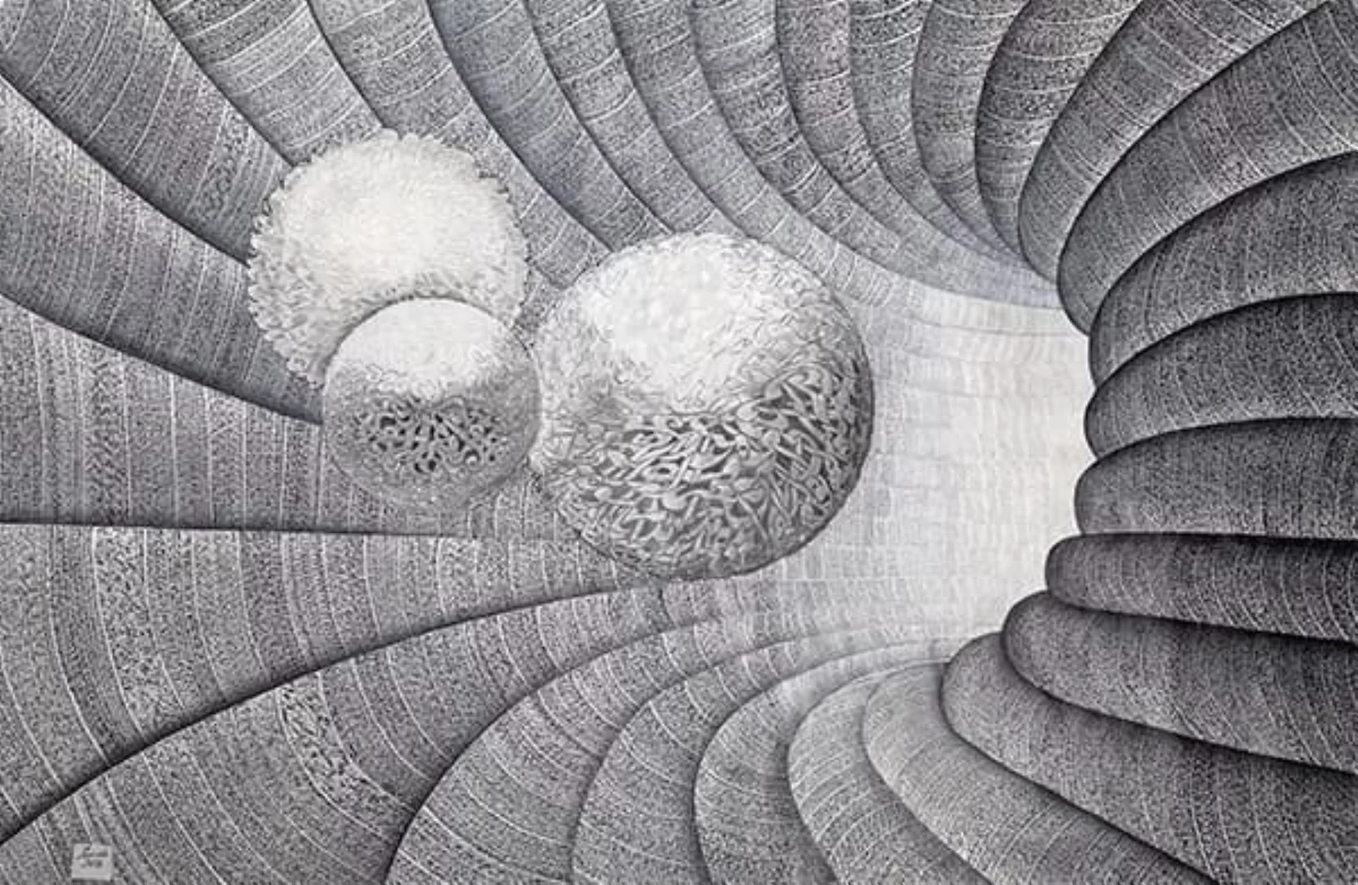 Tableau Voie lactée (2018) de Mahmoud Zendehroudi (Zende), adjugé par Enchères de Téhéran.
